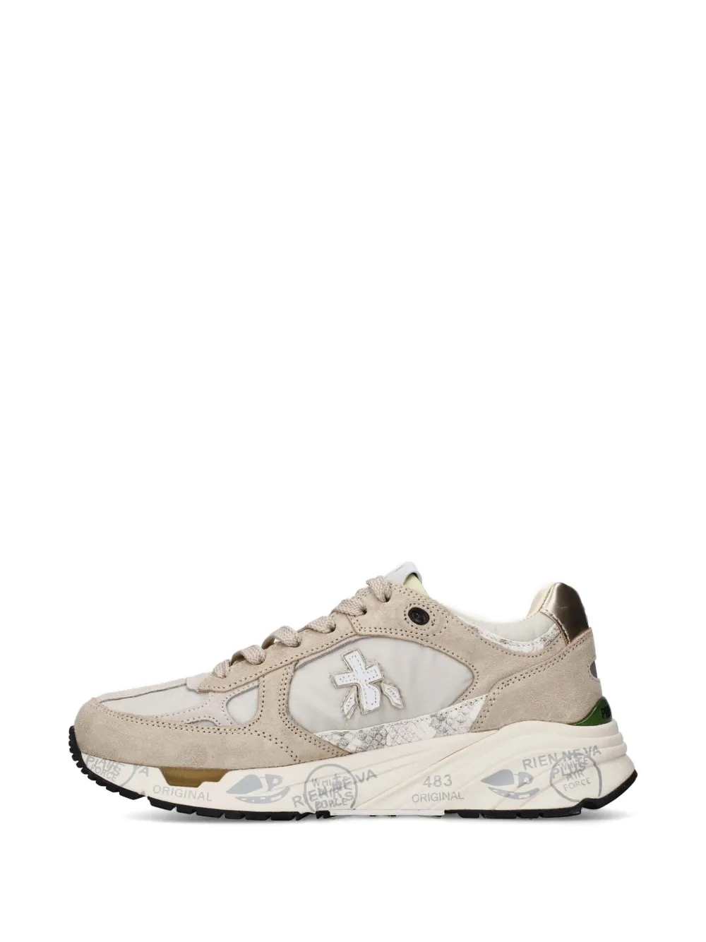 Premiata Mased sneakers met logo-patch Beige