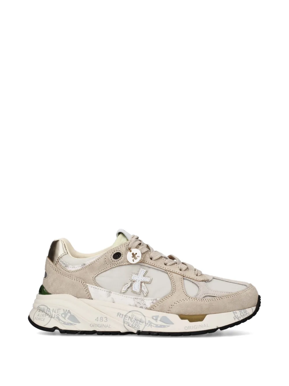 Premiata Mased sneakers met logo-patch Beige