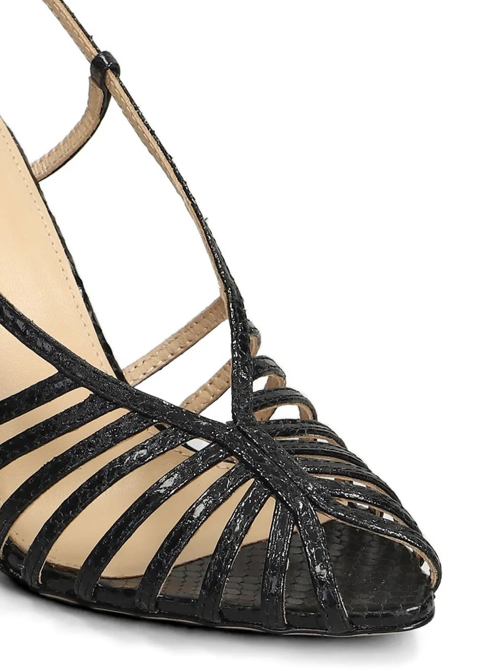 Lola Cruz snakeskin-effect cage sandals Zwart