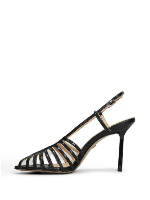 Lola Cruz snakeskin-effect cage sandals