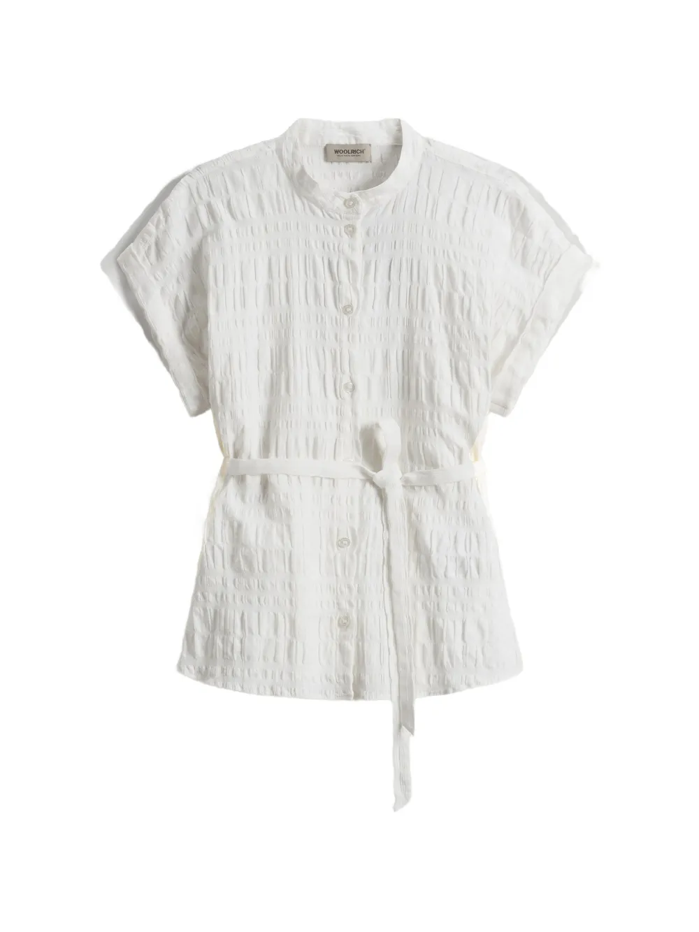 Woolrich belted short-sleeve blouse - Bianco