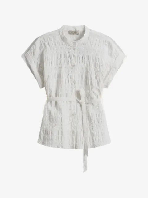 Woolrich belted short-sleeve blouse
