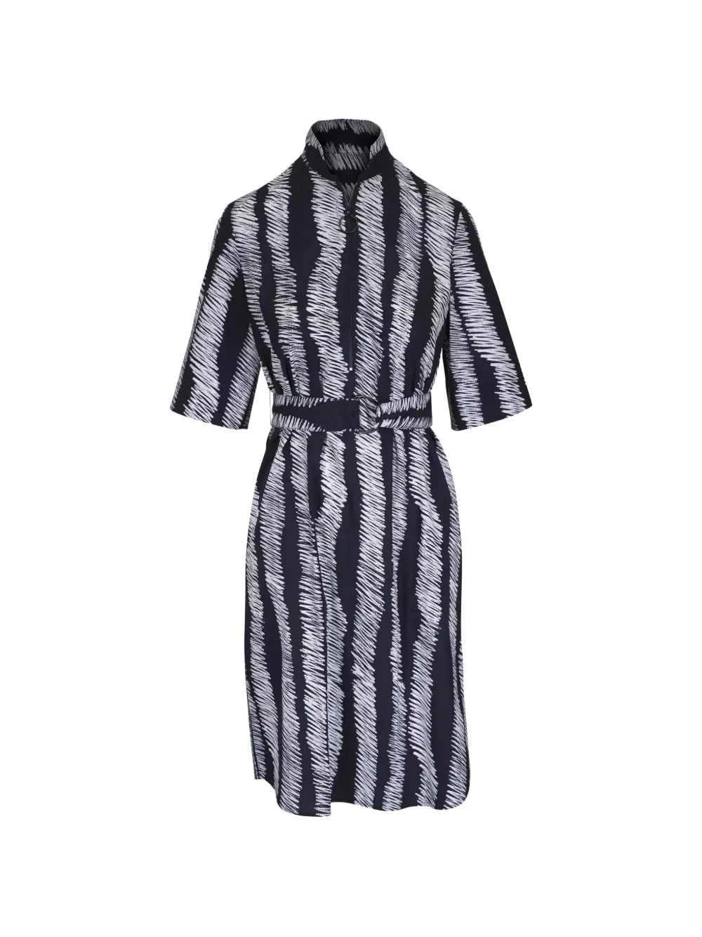 Akris Punto belted printed midi shirt dress - Nero