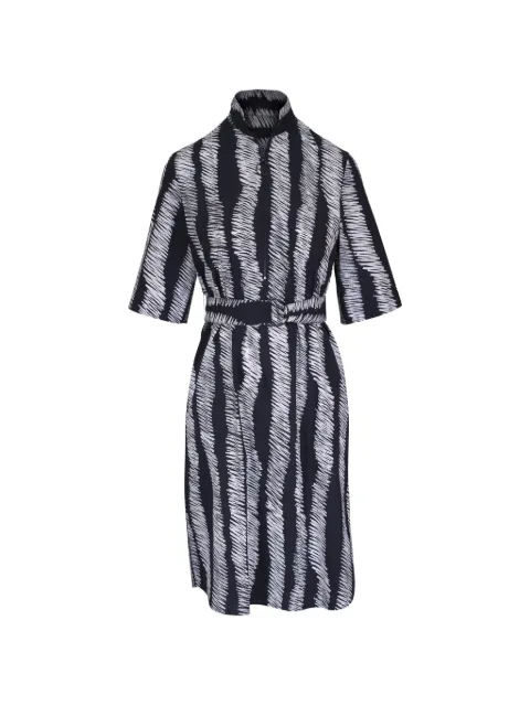 Akris Punto belted printed midi dress