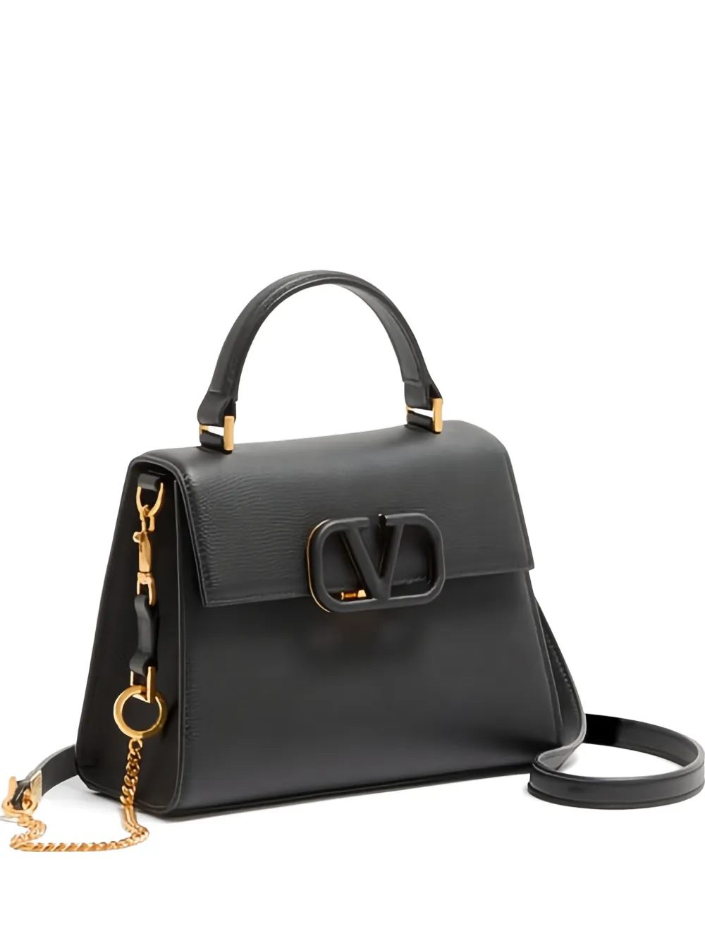 Valentino Garavani VSling grainy leather shoulder bag - Nero