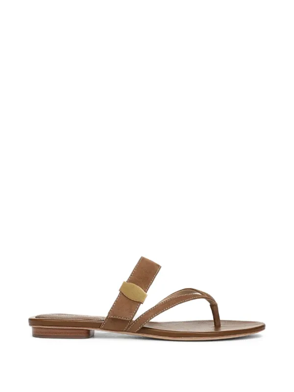 Veronica Beard Salva Dash Flat Sandals in Brown