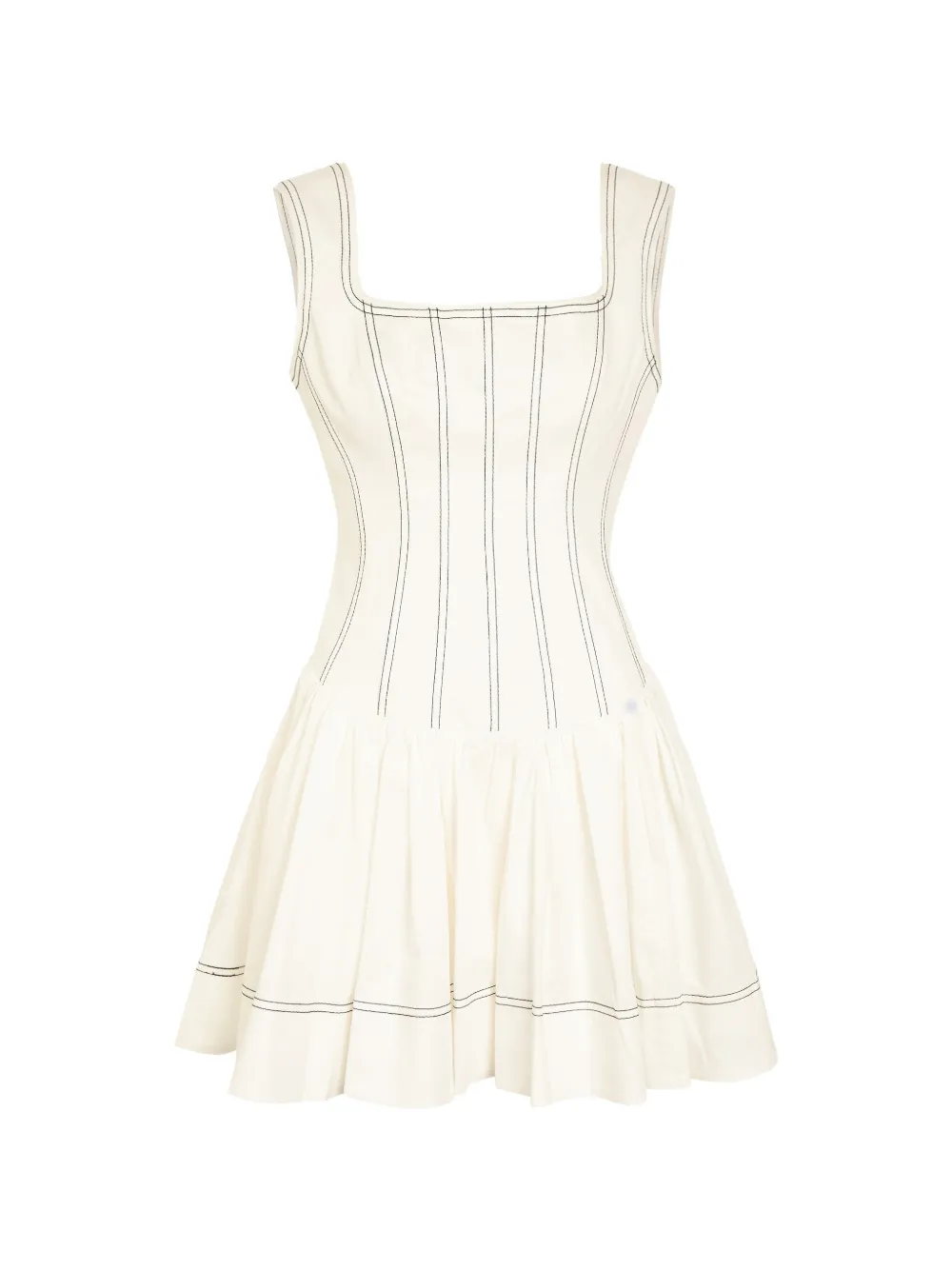 Aje contrast-stitch flared dress - Toni neutri