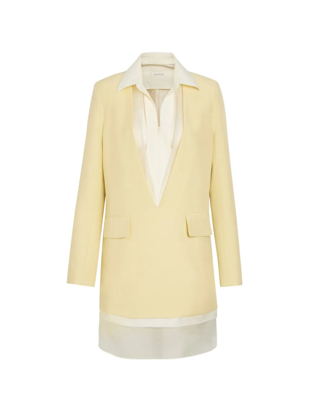 VORANIDA layered-design v-neck dress - Giallo