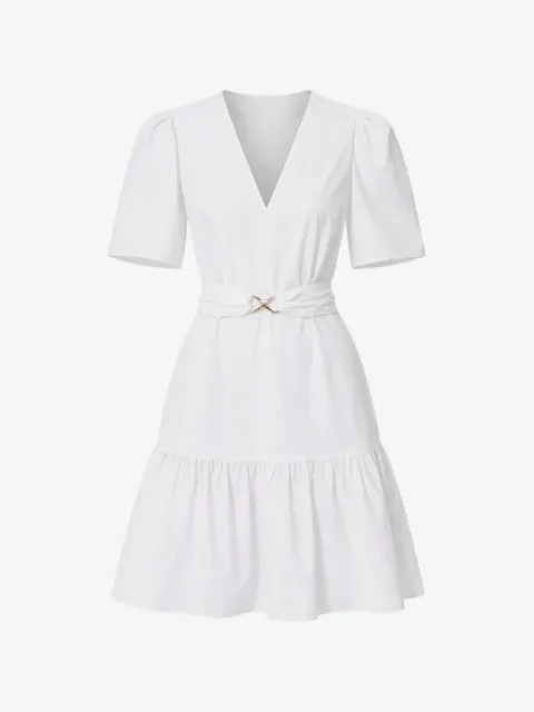 TWINSET short poplin dress with logo belt