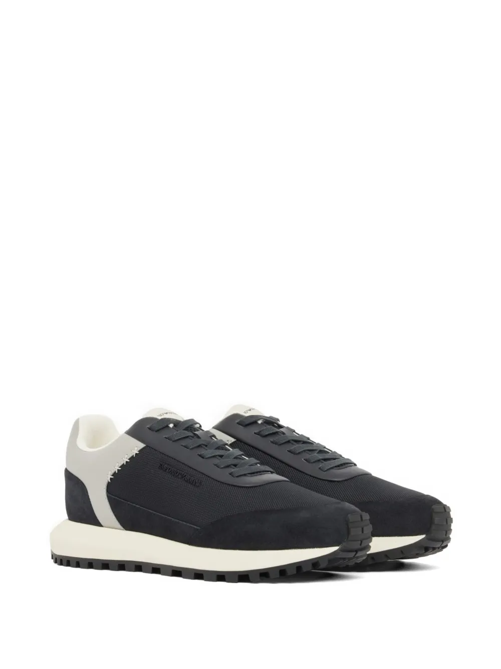 Emporio Armani Sneakers met mesh vlakken en suède afwerking Blauw