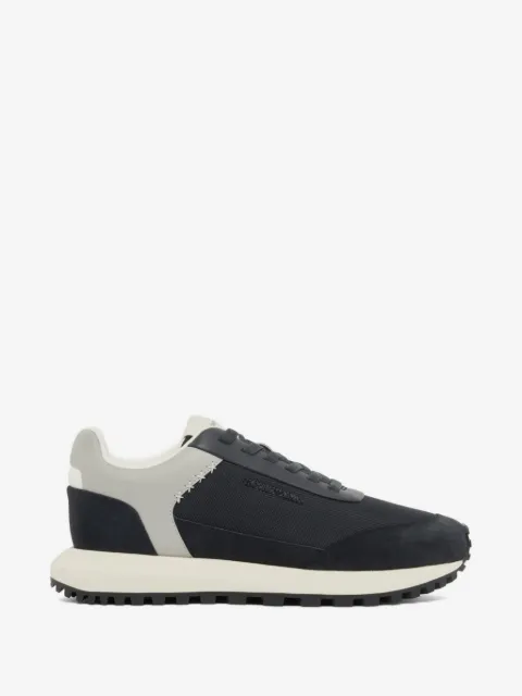 Emporio Armani mesh-panelled suede-trim sneakers