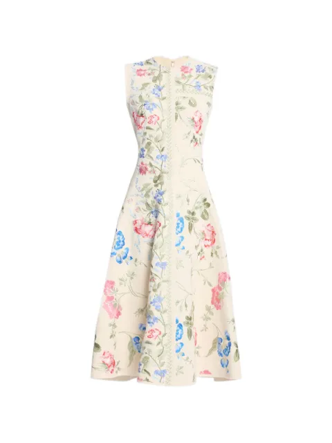ERDEM floral-embroidered midi dress
