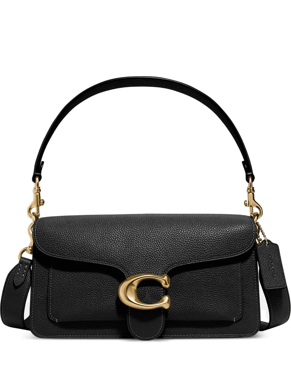 Coach Tabby logo-plaque pebbled shoulder bag - Nero