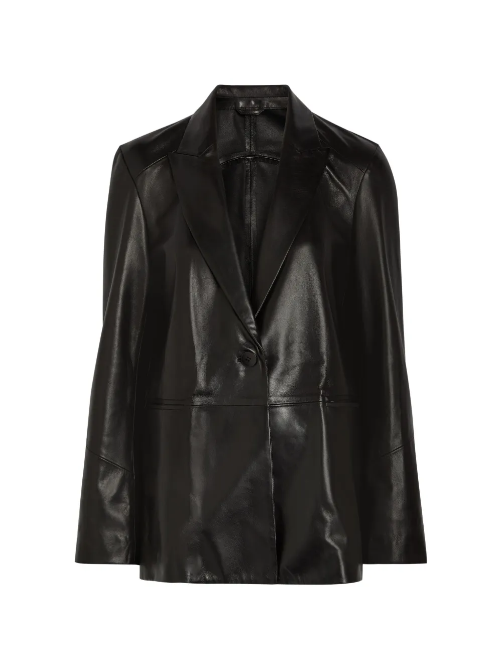 Nour Hammour Arden polished leather jacket - Schwarz