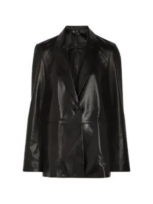 Nour Hammour Opus Leather Jacket | Brown | FARFETCH CA