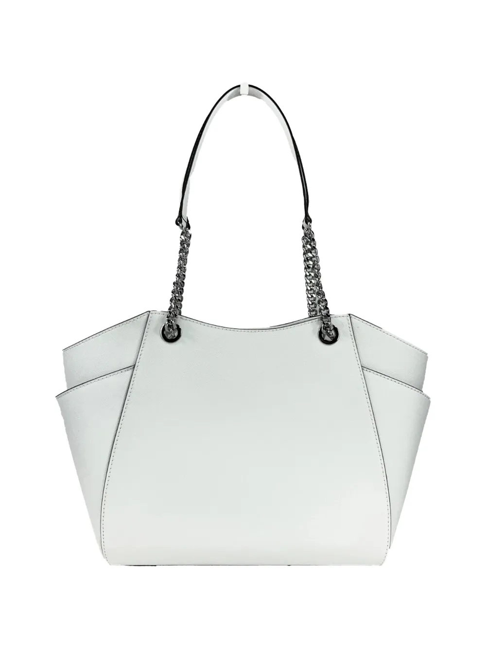 Michael Kors Shopper met schakelketting en leren afwerking Wit