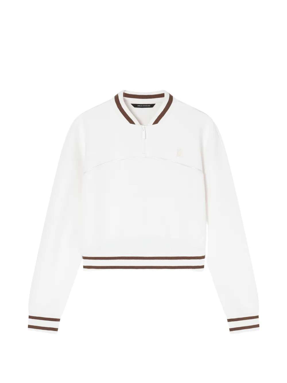 Armani Exchange Striped-trim V-neck Sweater In White