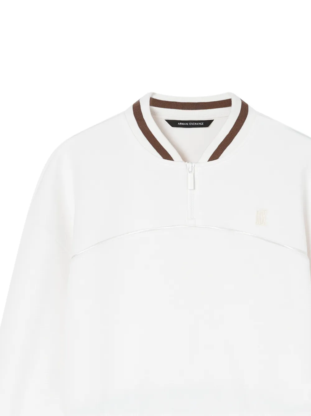 Armani Exchange Trui met gestreepte afwerking en V-hals Wit