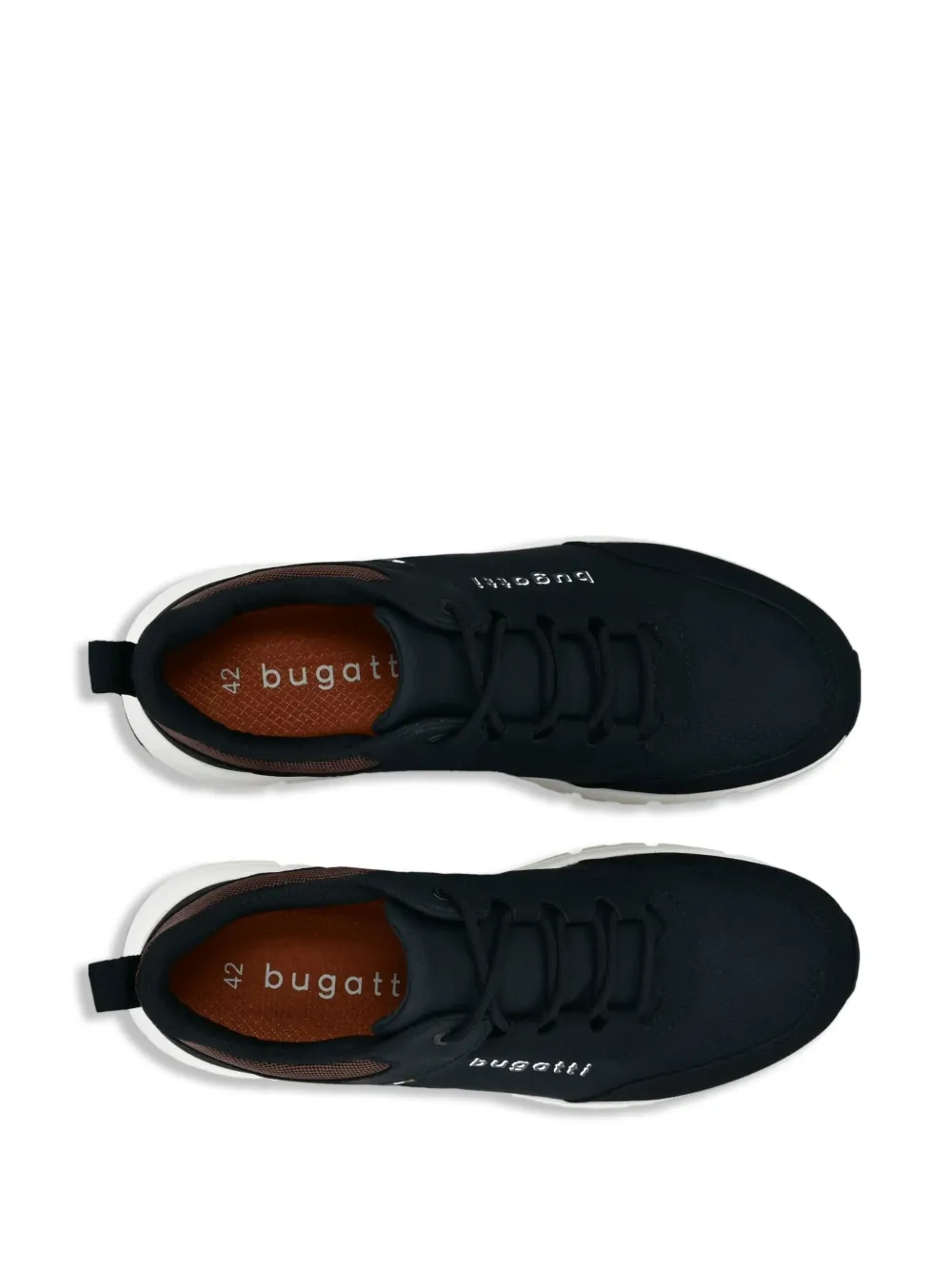 Bugatti Sneakers met mesh vlak en logo Zwart