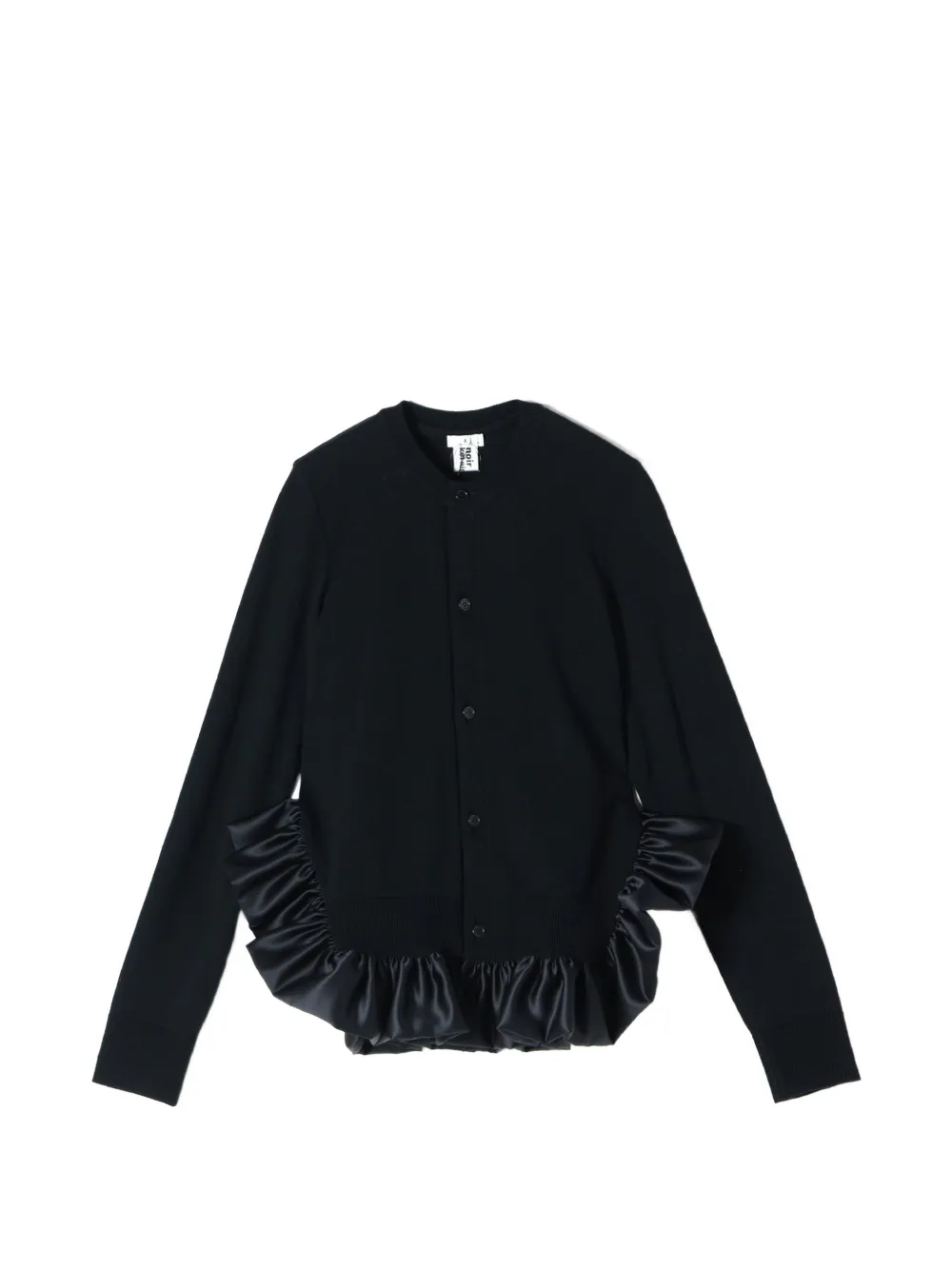 Noir Kei Ninomiya ruffle-trimmed cardigan - Black