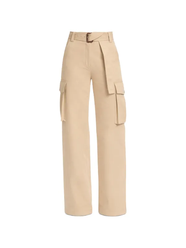Elie Saab Belted Cargo Pants in Neutrals