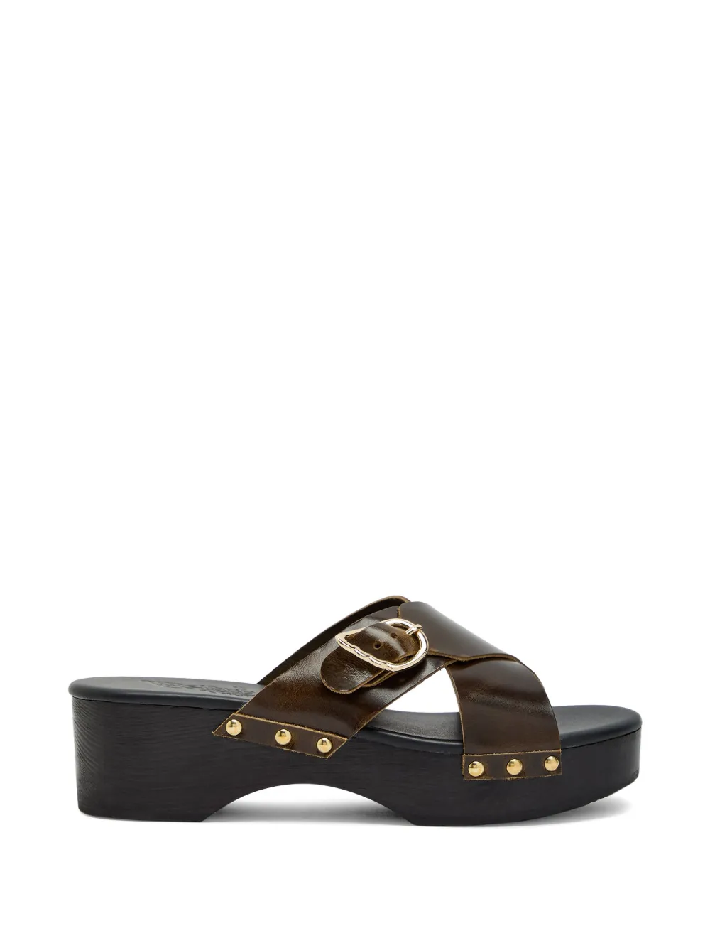 Ancient Greek Sandals crossover-strap studded sandals - Marrone