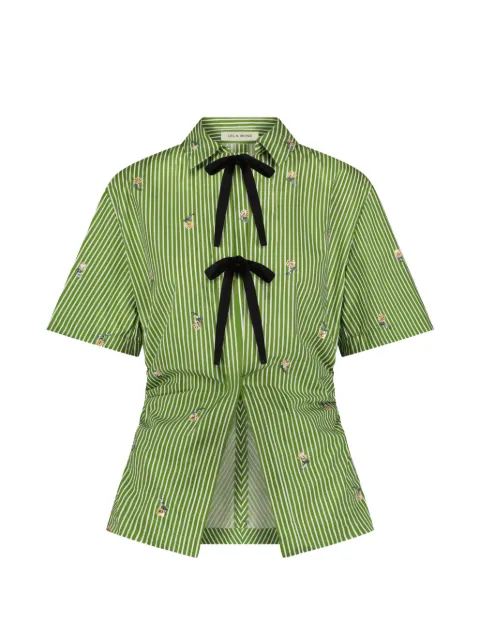 Lela Rose embroidered bow-front top