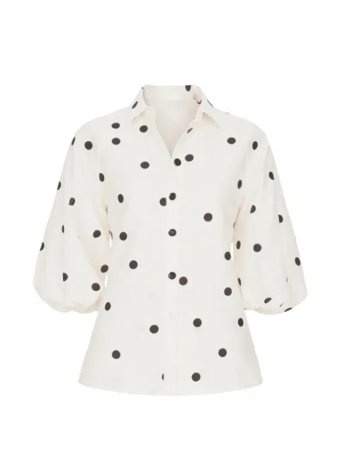 Alexis Cambridge polka-dot puff-sleeve blouse