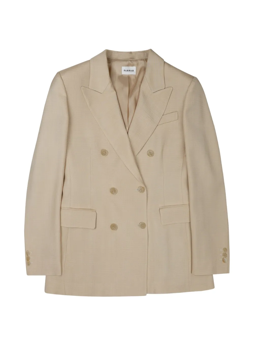 Parah double-breasted slub-texture jacket