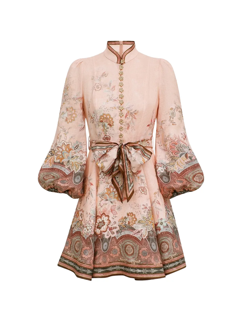 ZIMMERMANN floral-print puff-sleeve dress - Rosa