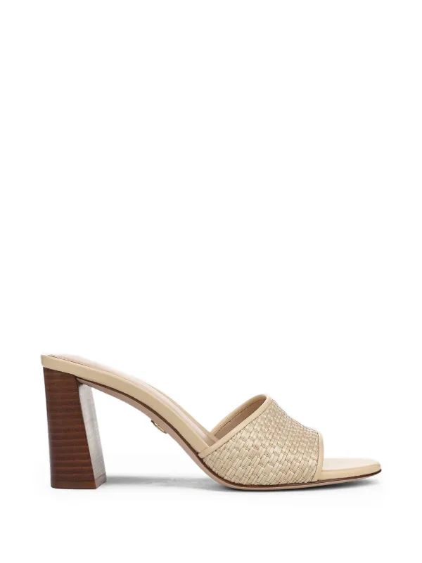 Veronica Beard Galessa Woven Block-heel Sandals in Neutrals