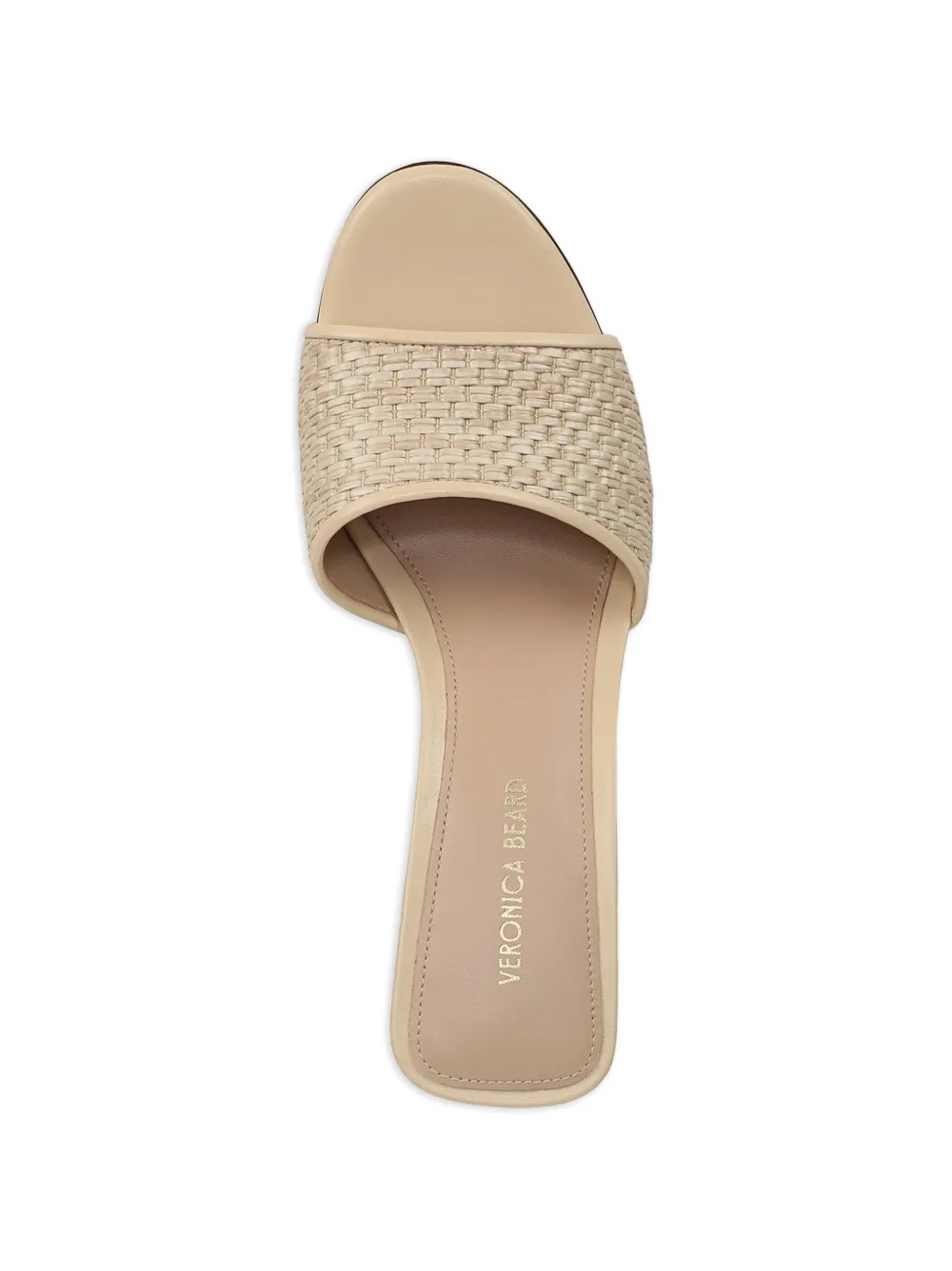 Veronica Beard Galessa geweven sandalen met blokhak Beige