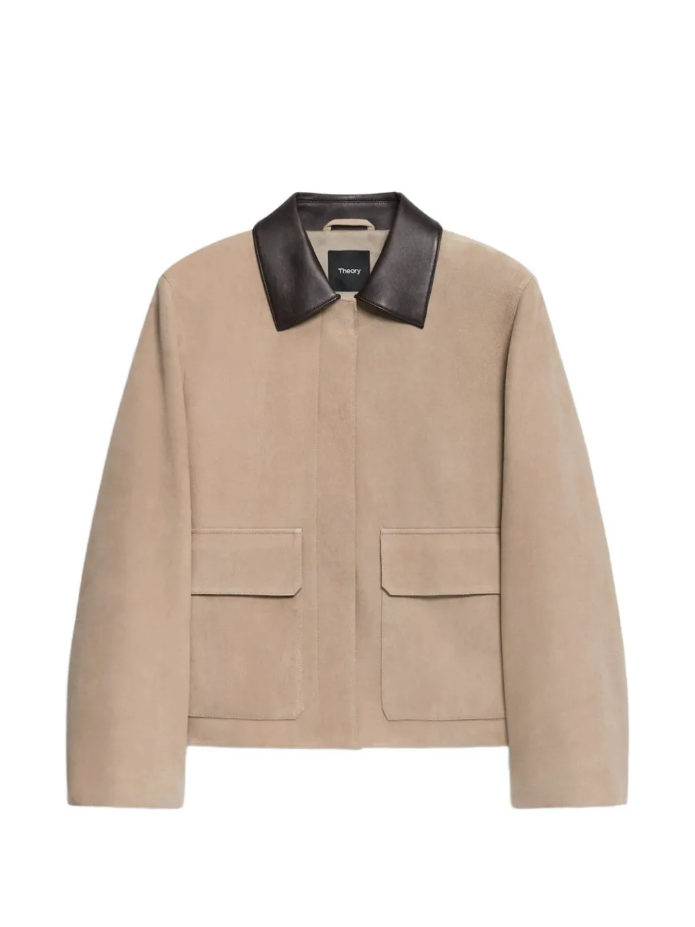 Theory leather-collar suede jacket - Toni neutri