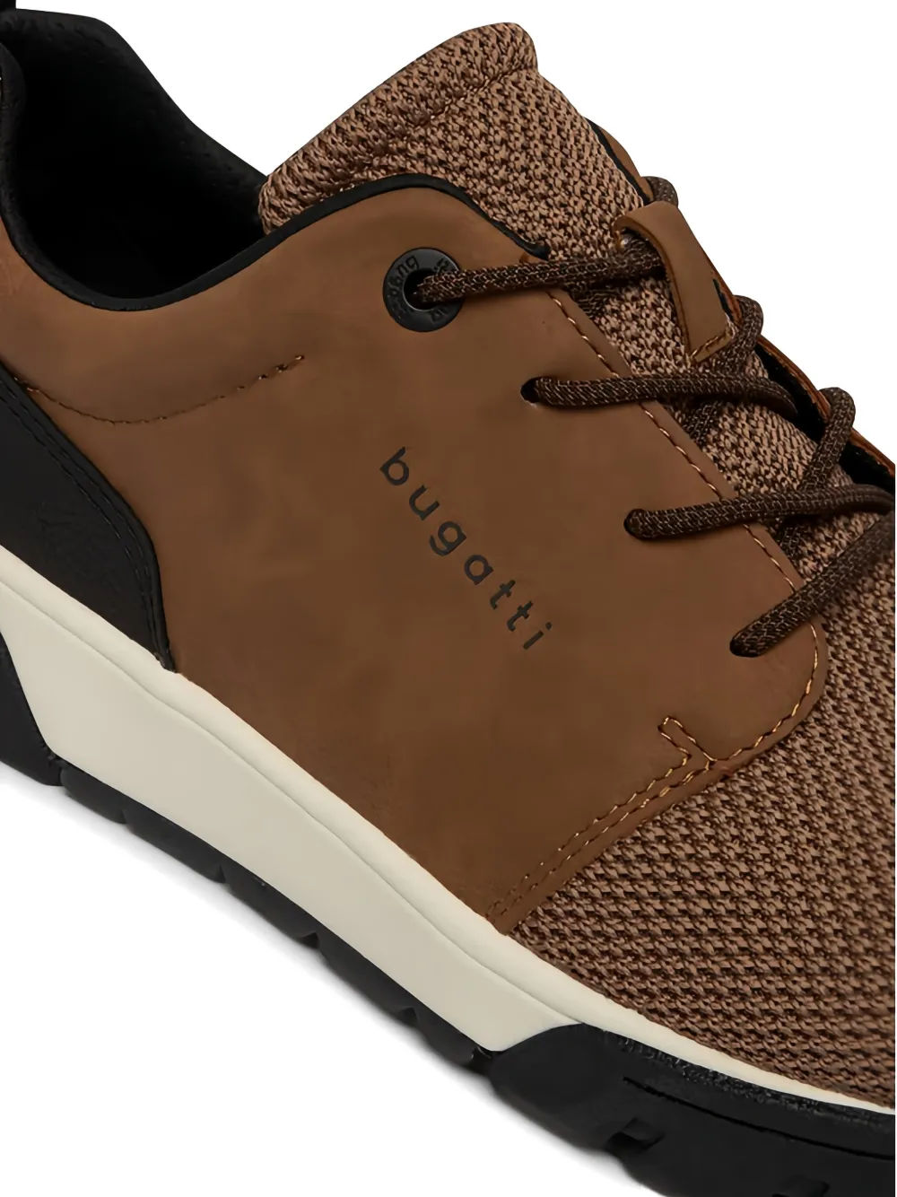 Bugatti Sneakers met mesh vlak Bruin