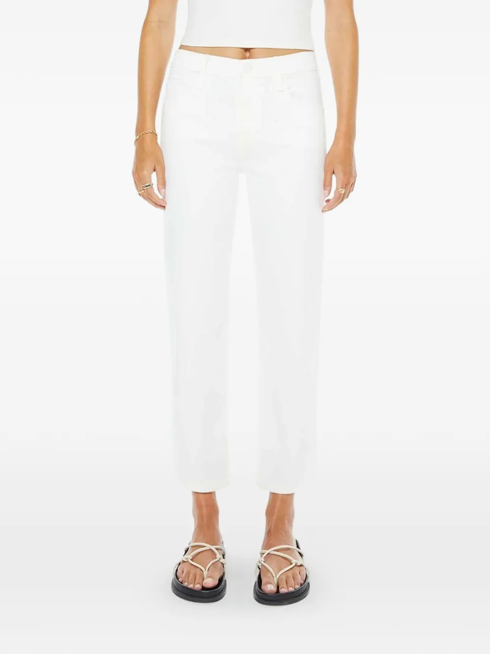 MOTHER The Newbie ankle jeans - Bianco