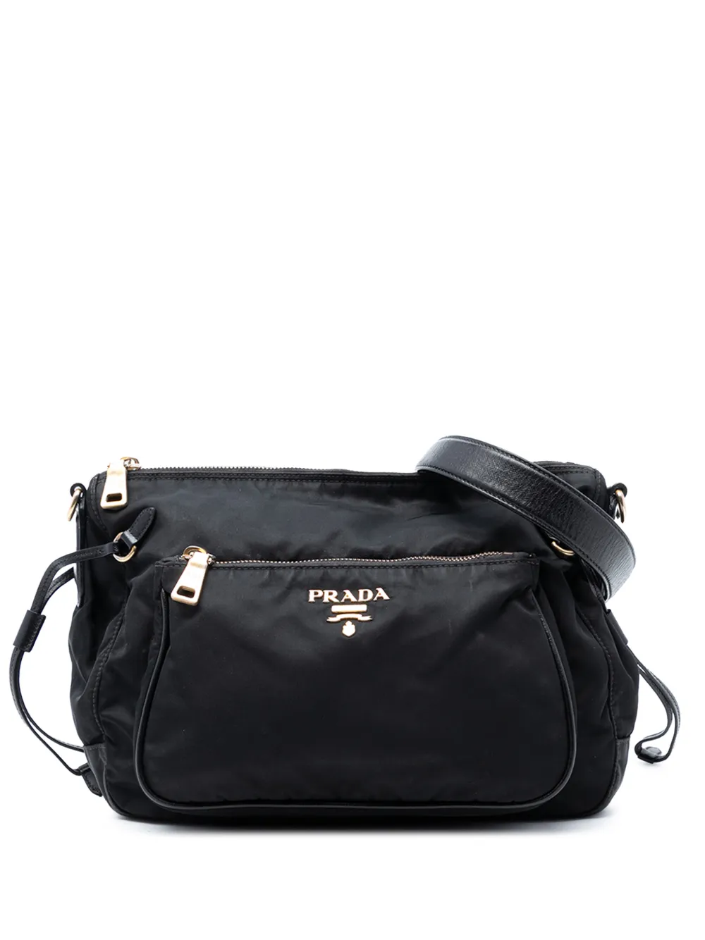 Prada Pre-Owned 2013-2026 Saffiano Trimmed Tessuto Zip Top shoulder bag - Schwarz