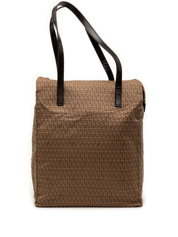 Fendi Pre-owned 2010-2026 Micro Zucchino Nylon Tote Bag in Neutrals
