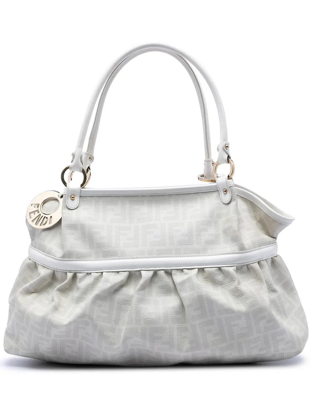 Fendi Pre-Owned 2010-2025 Large Zucca Coated Canvas Chef shoulder bag - Bianco