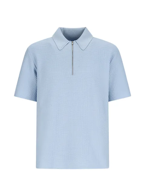 Jil Sander waffle-knit zip-up polo shirt