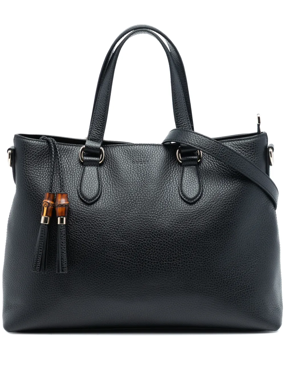 Gucci Pre-Owned 2016-2025 Leather Bamboo Tassel satchel - Nero