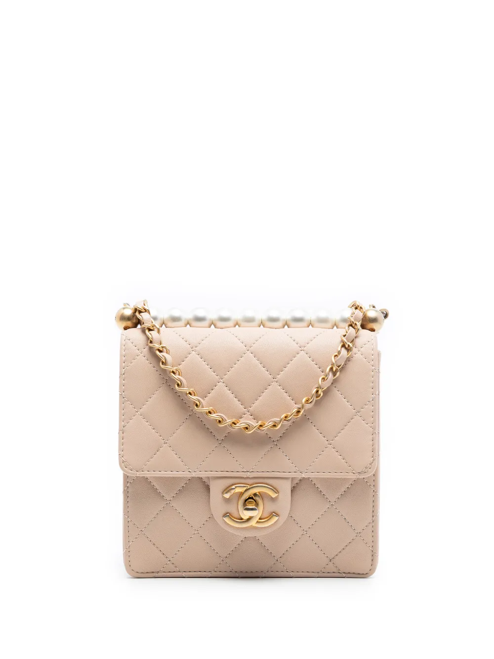 CHANEL Pre-Owned 2019 Small Quilted Lambskin Chic Pearls Flap crossbody bag - Toni neutri