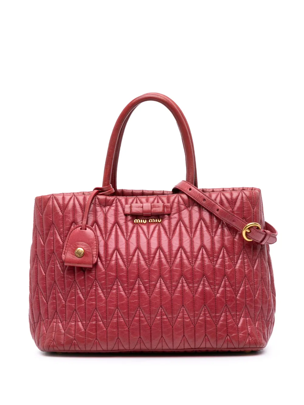 Miu Miu Pre-Owned 2010-2020 Matelasse Lambskin satchel - Rosa