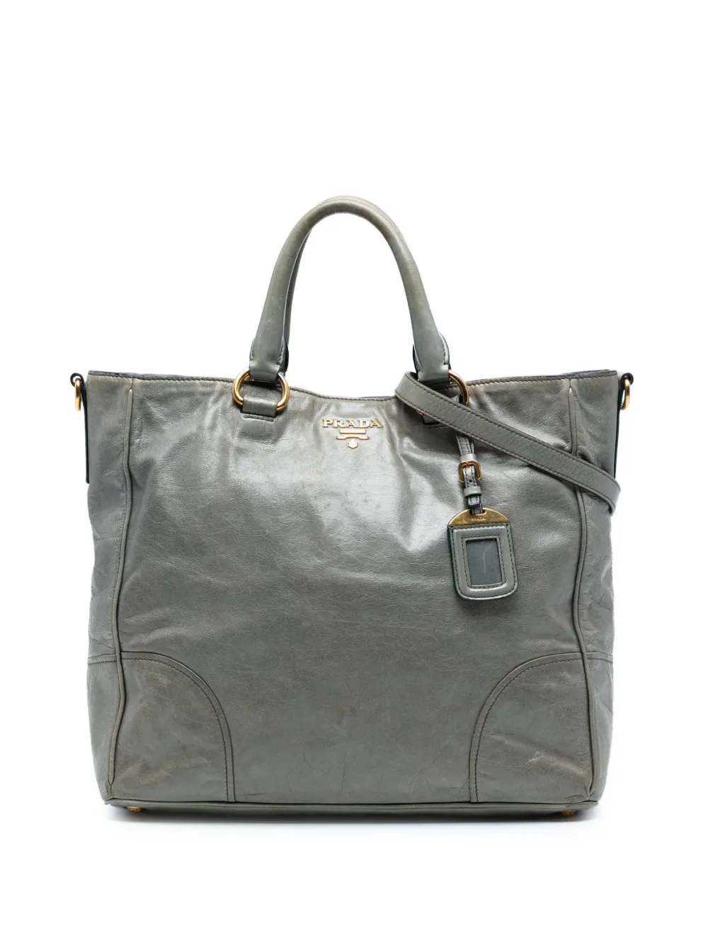 Prada Pre-Owned 2000-2025 Vitello Shine satchel - Grigio