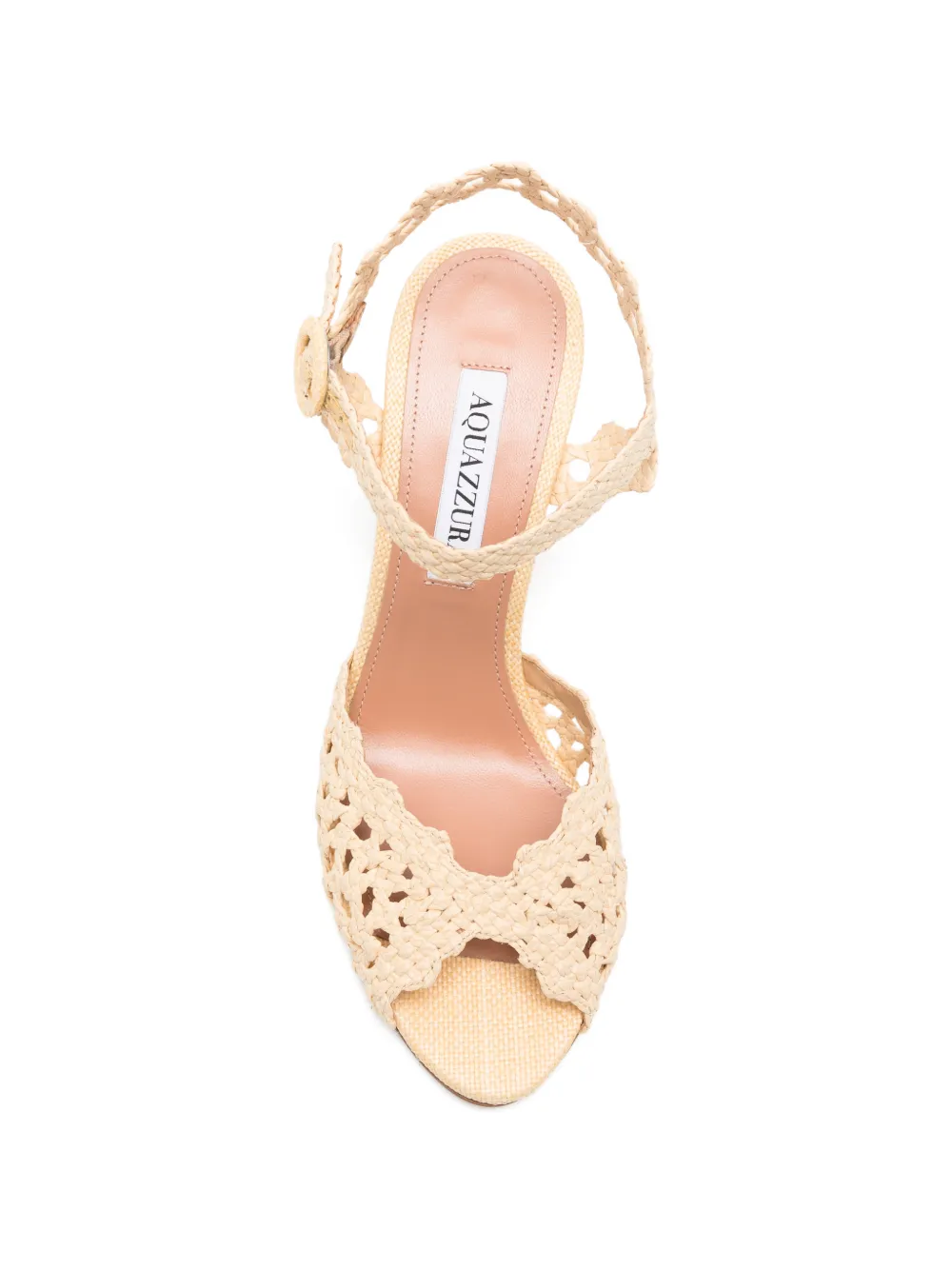 Aquazzura woven-design buckle-fastening sandals Beige