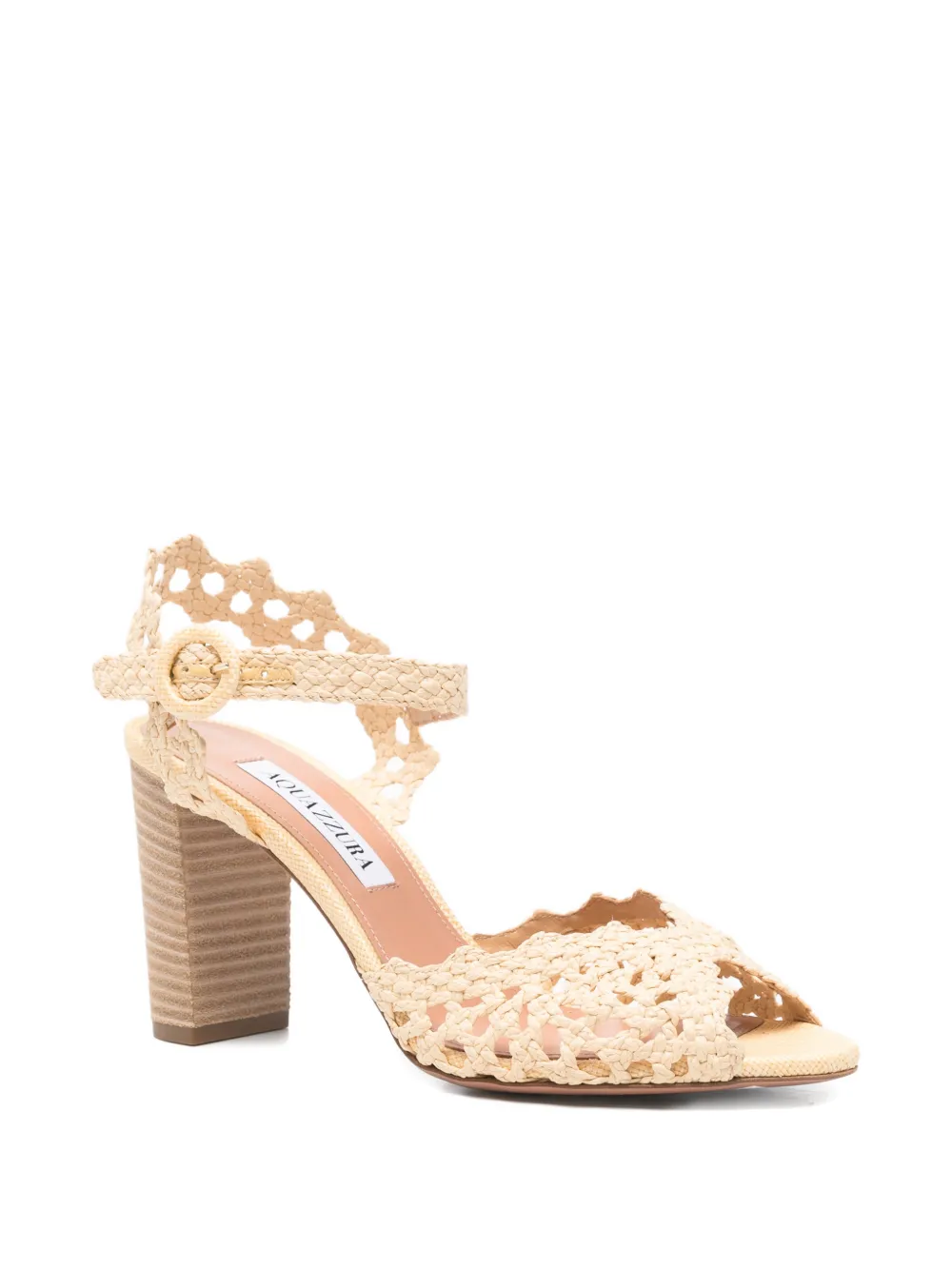 Aquazzura woven-design buckle-fastening sandals Beige