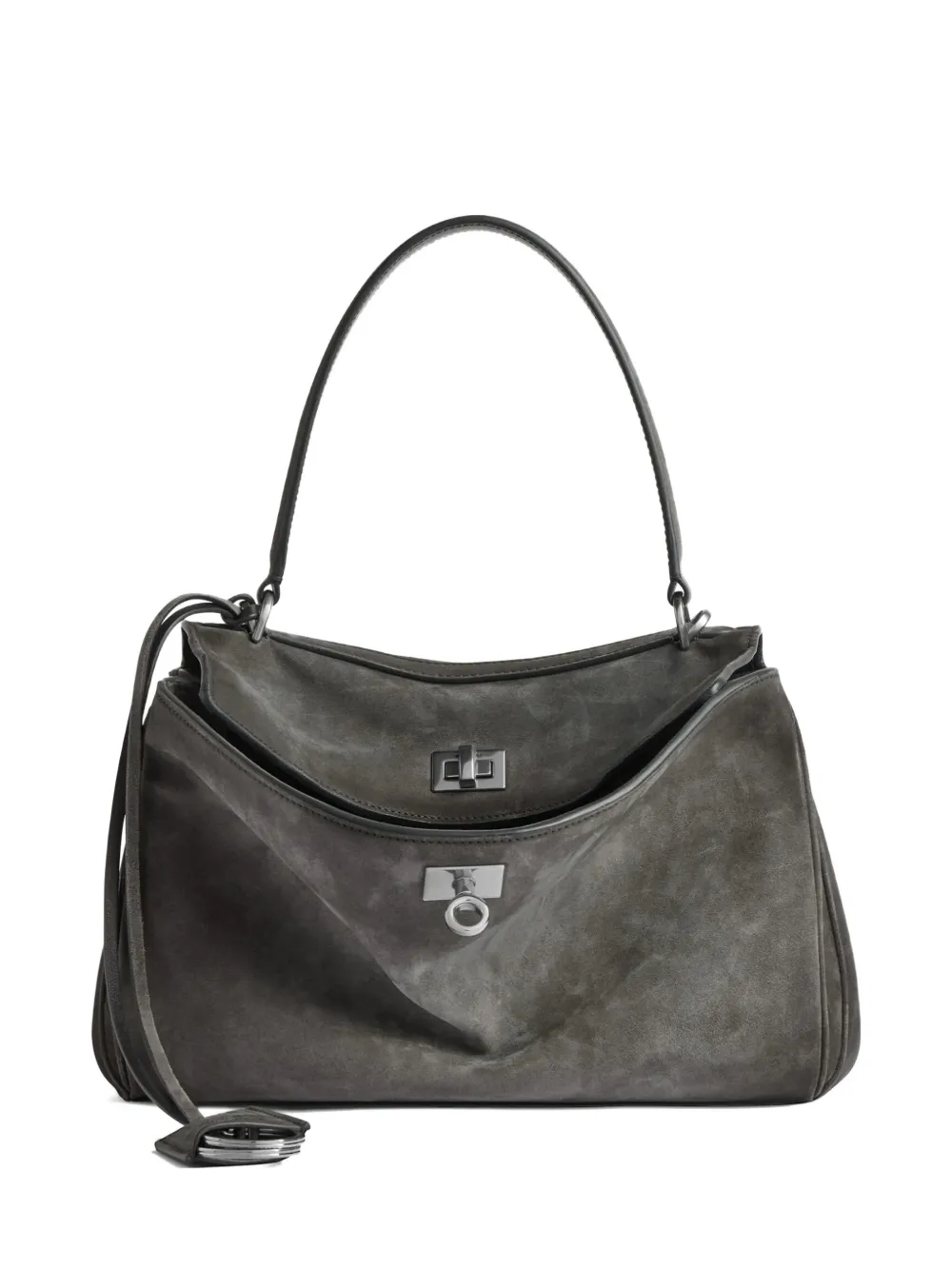 Balenciaga Rodeo suede shoulder bag - Grigio