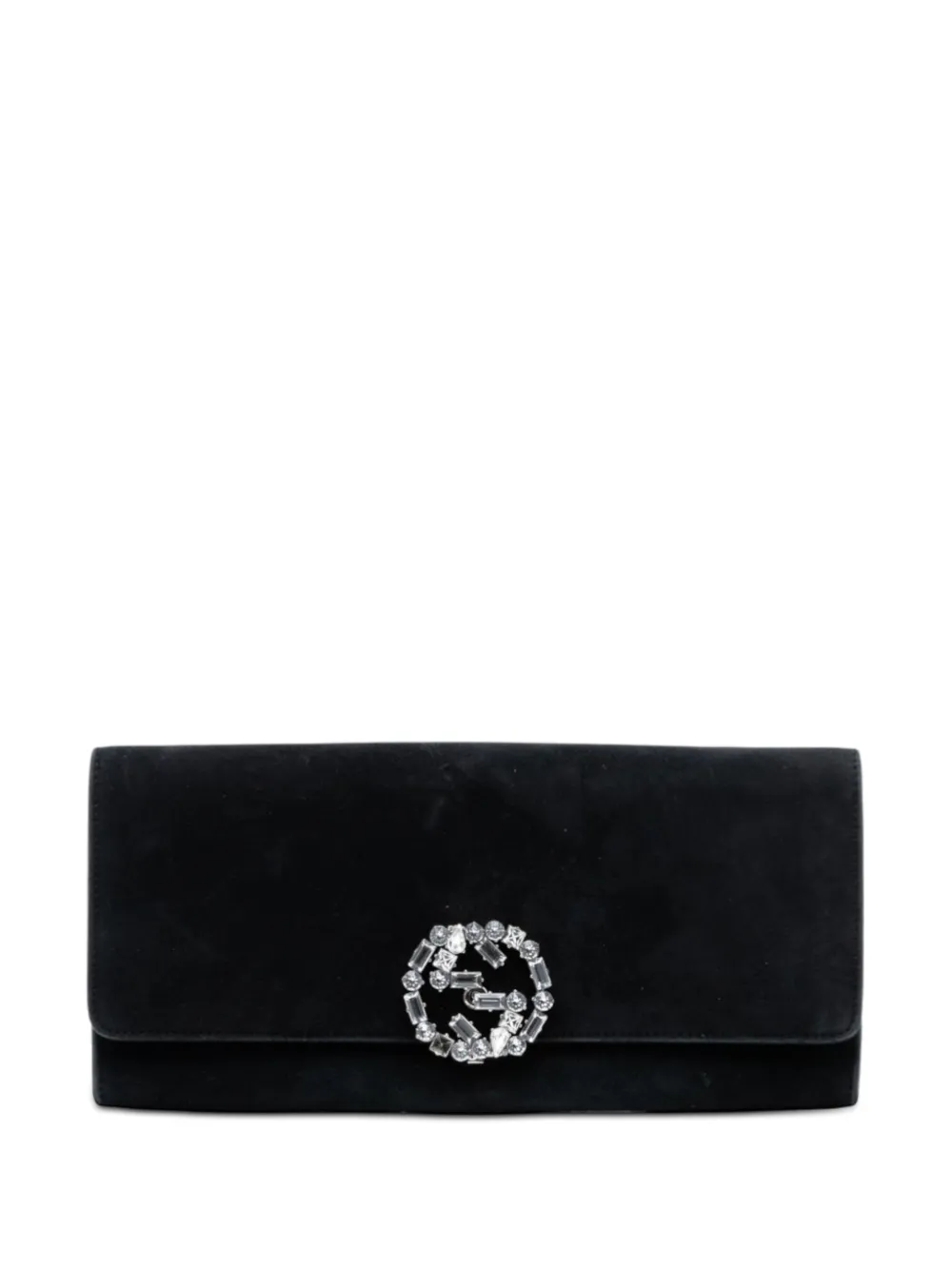 Gucci Pre-Owned 2016-2026 Suede Crystals Broadway clutch bag - Schwarz