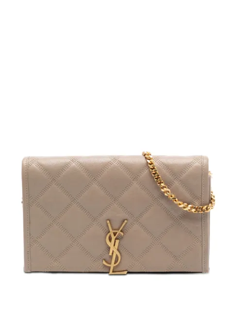 Saint Laurent Pre-Owned 2013-2025 Quilted Diamond Lambskin Becky Wallet on Chain crossbody bag
