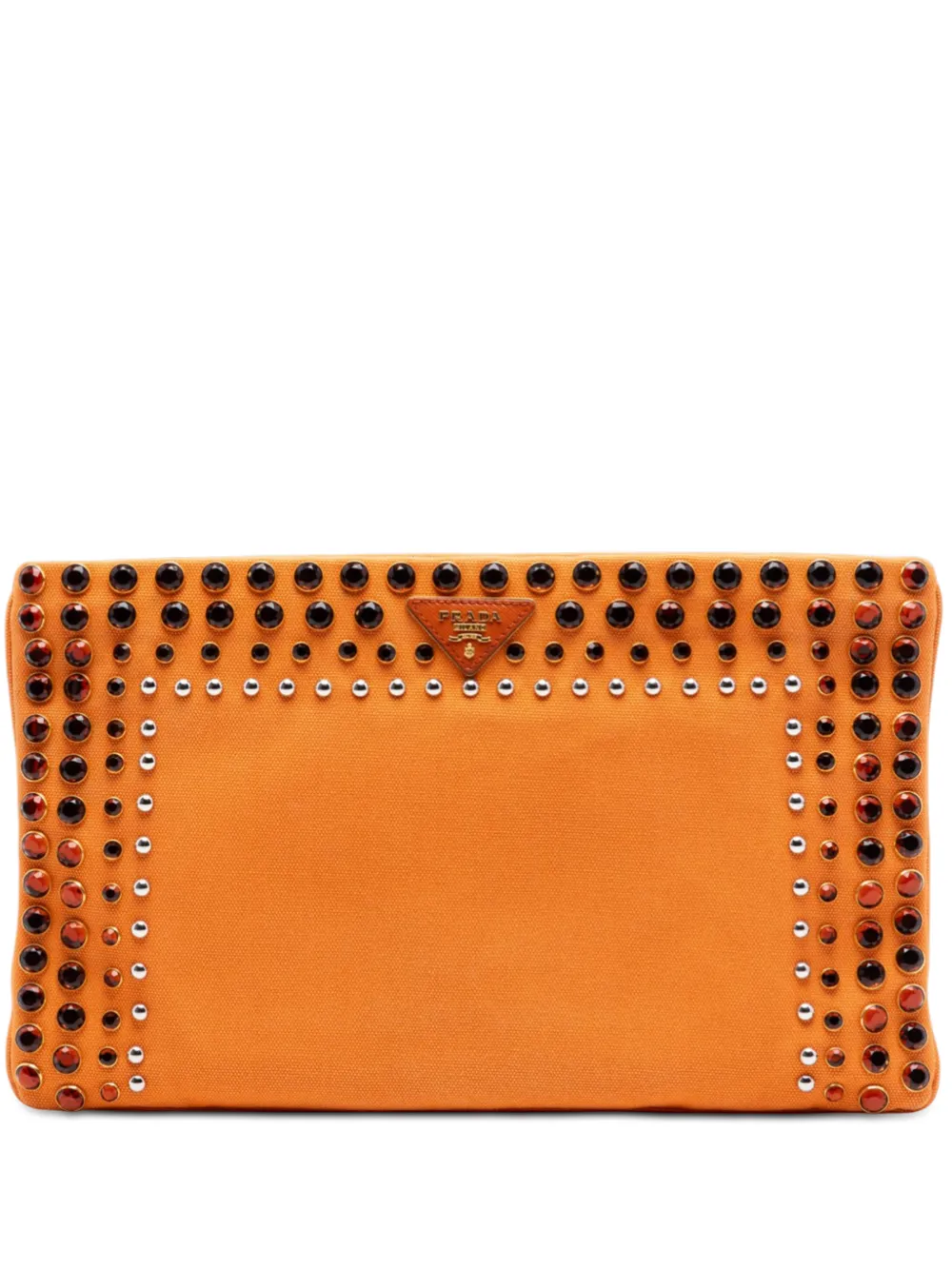 Prada Pre-Owned 2010-2025 Canvas Canapa Bijoux clutch bag - Arancione