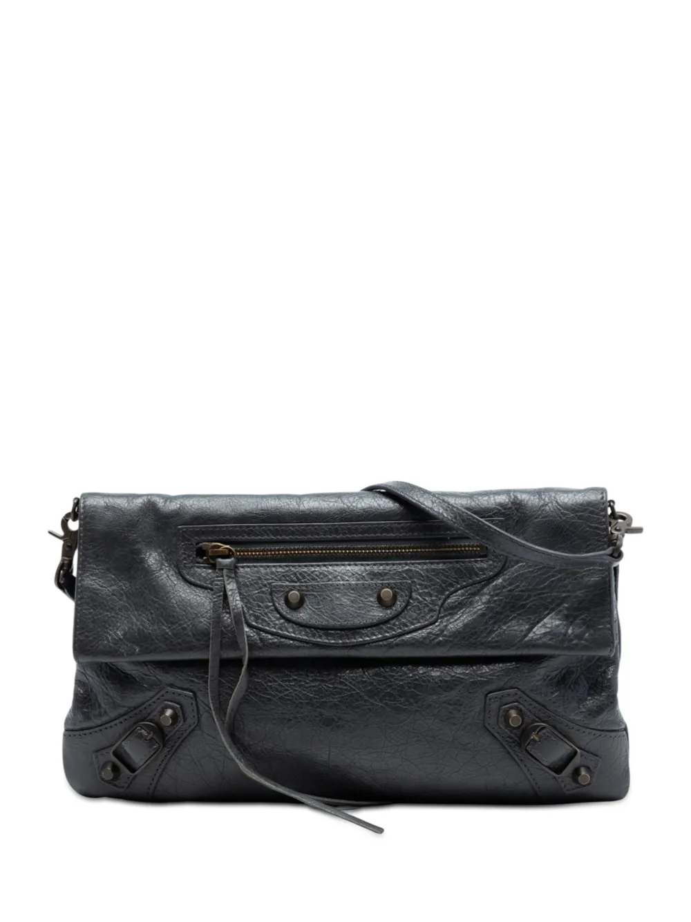 Balenciaga Pre-Owned 2015 Chevre Motocross Classic Envelope Clutch with Strap crossbody bag - Grigio